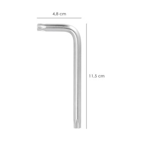 Llave Torx Inviolable Estándar Acero Cromo Vanadio Profesional T50 mm. Llave Estrella, Llave Allen Estrella