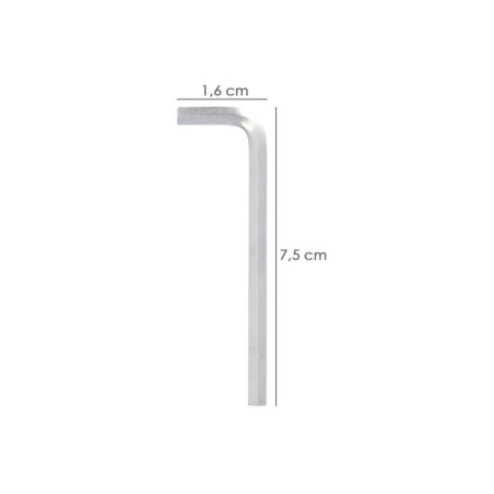 Llave Allen Larga Acero Cromo Vanadio Profesional 1,5 mm. Llave Hexagonal, Llave Allen Taller Mecánica, Llave Allen Bricolaje