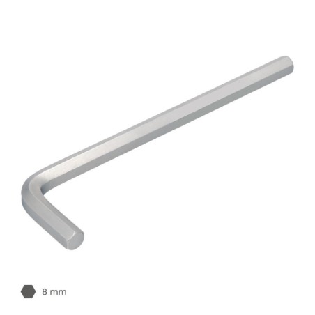 Llave Allen Larga Acero Cromo Vanadio Profesional 8,0 mm. Llave Hexagonal, Llave Allen Taller Mecánica, Llave Allen Bricolaje