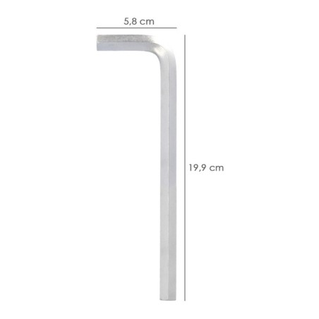 Llave Allen Larga Acero Cromo Vanadio Profesional 12,0 mm. Llave Hexagonal, Llave Allen Taller Mecánica, Llave Allen Bricolaje