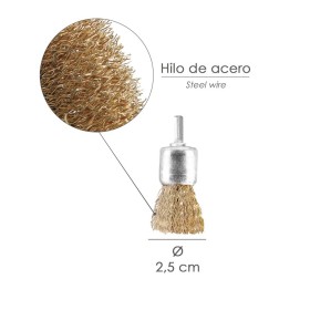 Cepillo Acero Latonado Brocha 25 mm. 1/4"