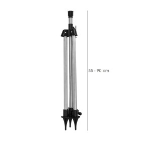 Trípode Para Aspersores Altura Regulable 55/90 cm. Tomas agua 1/2". Acero Cromado. Trípode Aspersores Jardinería