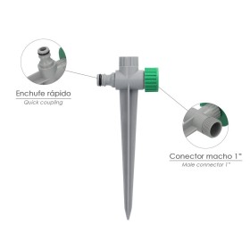 Aspersor Plástico 3 Brazos Con Pincho Con Regulador de Presión.