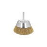 Cepillo Acero Latonado Para Taladro Taza Diámetro 50 mm. Espiga 1/4" Cepillo Taladro Alambre Latón
