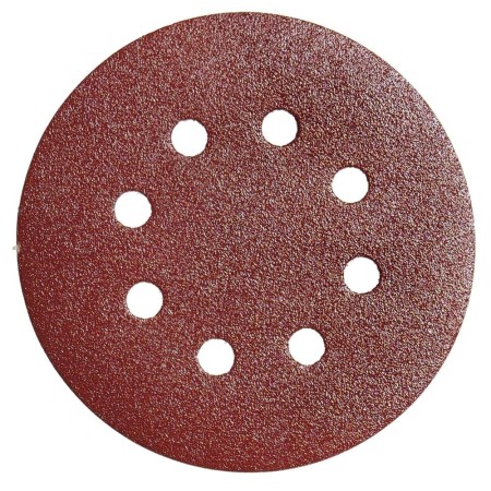 Lija Recambio Velcro Para Lijadoras Excéntricas Disco 125 Diámetro Con Agujeros Grano 40 (10 Piezas)