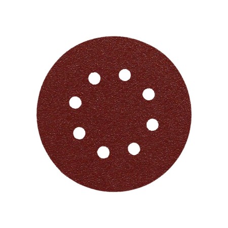 Lija Recambio Velcro Disco Diámetro 125 mm. con Agujeros Grano 80 (10 Piezas)