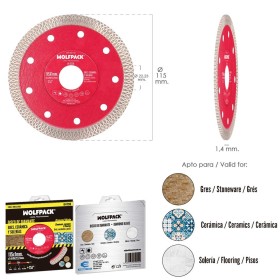 Disco Diamante Diámetro 115 mm. Porcelánicos, Gres, Cerámica, Solerías. Segmento Diamantado 10 mm.