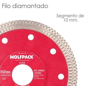 Disco Diamante Diámetro 115 mm. Porcelánicos, Gres, Cerámica, Solerías. Segmento Diamantado 10 mm.