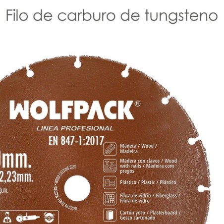 Disco Corte Madera / Plástico Diámetro 230 mm. Filo De Carburo De Tungsteno
