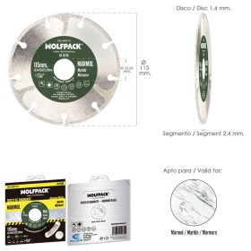 Disco Diamante Diámetro 115 mm. Mármol. Filo Especialmente Diamantado