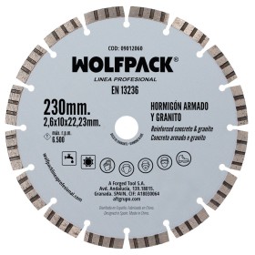 Disco Diamante Hormigón Armado / Granito Diámetro 230 mm. Segmento Diamantado 10 mm.