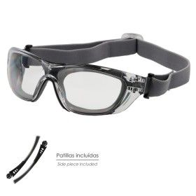 Gafas de Seguridad Acolchadas Cristales Transparentes Con Patillas o Goma Elástica. Patillas Engomadas EN/166