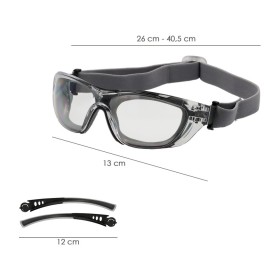 Gafas de Seguridad Acolchadas Cristales Transparentes Con Patillas o Goma Elástica. Patillas Engomadas EN/166