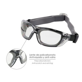Gafas de Seguridad Acolchadas Cristales Transparentes Con Patillas o Goma Elástica. Patillas Engomadas EN/166