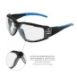 Gafas de Seguridad Acolchadas Cristales Transparentes Con Patillas Engomadas EN/166 Gafas de Seguridad Acolchadas Cristales Transparentes Con Patillas Engomadas EN/166