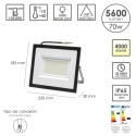 Foco Led Plano Potencia 70 Watt. 5600 Lúmenes. Luz blanca 4000K protección IP65. Cuerpo Aluminio. Foco Exteriores / Interiores.