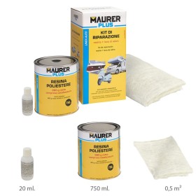 Kit Reparación Resina Poliéster 750 Ml Con Endurecedor y Fibra De Vidrio