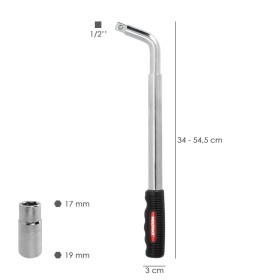 Llave Extensible Para Rueda de Coche 17x19 mm. Llave Cruz, Llave Telescópica Neumáticos,