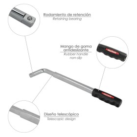 Llave Extensible Para Rueda de Coche 17x19 mm. Llave Cruz, Llave Telescópica Neumáticos,