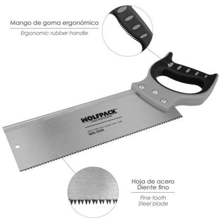 Serrucho Costilla Bimaterial 300 mm / 12" Sierra Carpintero