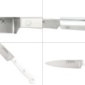 Cuchillo Husky Pelador 11 cm. Hoja Acero Inoxidable, Cuchillo Verduras, Cuchillo Cortar Verduras Mango Ergonómico Blanco