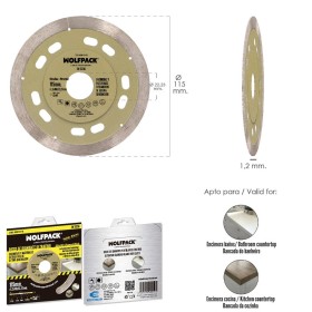 Disco Diamante Diámetro 115 mm. Materiales de Ultima Generación. Segmento de 10 mm.