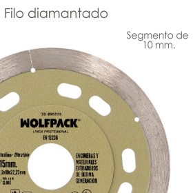Disco Diamante Diámetro 115 mm. Materiales de Ultima Generación. Segmento de 10 mm.