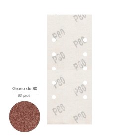 Lija Recambio Con Velcro 115x280 mm. con Agujeros Grano 80 (10 Piezas)