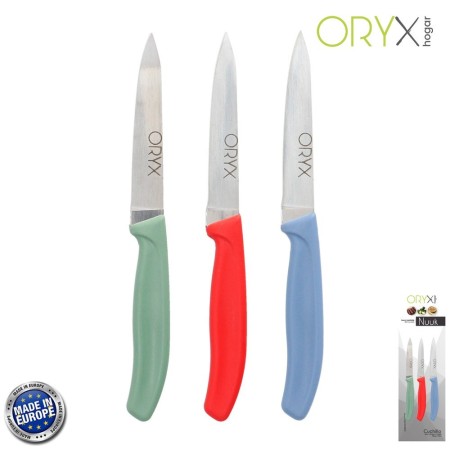 Cuchillo Nuuk Mondador Hoja Acero Inoxidable 9 cm. Colores Surtidos (Blíster 3 Piezas)