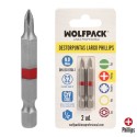 Puntas Largas Destornillador Phillips N.º 0 (2 Piezas). Acero S2 al Cromo Vanadio. Puntas Hexagonales, Destorpuntas,