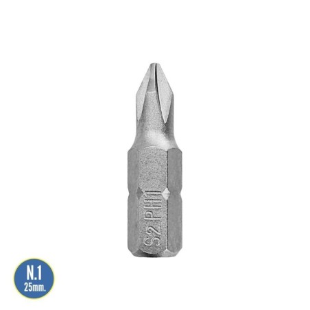 Puntas Destornillador Phillips N.º 1 (50 Piezas). Acero S2 al Cromo Vanadio. Puntas Hexagonales, Destorpuntas,