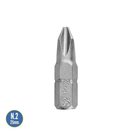Puntas Destornillador Phillips N.º 2 (50 Piezas). Acero S2 al Cromo Vanadio. Puntas Hexagonales, Destorpuntas,