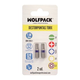 Puntas Destornillador Torx 30 Inviolable (2 Piezas). Acero S2 al Cromo Vanadio. Puntas Hexagonales, Destorpuntas,