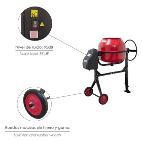 Hormigonera de 160L con motor de 650W, desmontable y fácil de montar. Ideal para espacios pequeños y trabajos en casa.