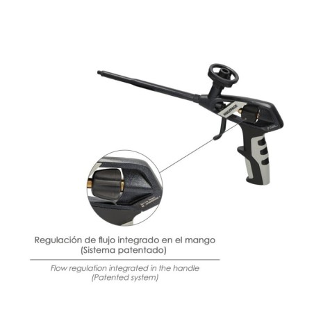 Pistola Para Espuma Poliuretano Recubrimiento Integro PTFE (Interior y Exterior) Pistola Calafatear, Rellenar, Sellar