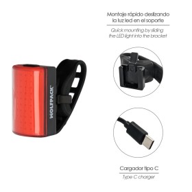 Luz Led Trasera Para Bicicleta / Patinete 120 Lúmenes (8 Modos) Batería Recargable USB