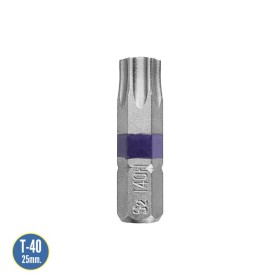 Puntas Destornillador Torx 40 Inviolable (2 Piezas). Acero S2 al Cromo Vanadio. Puntas Hexagonales, Destorpuntas,