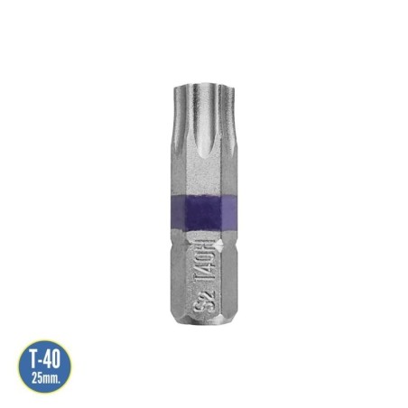 Puntas Destornillador Torx 40 Inviolable (2 Piezas). Acero S2 al Cromo Vanadio. Puntas Hexagonales, Destorpuntas,