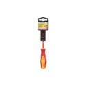 Destornillador Plano Aislado Certificado VDE 1.000 V. Medida 0,4 x Diámetro 2,5 x 75 mm. Destornillador Seguridad Electricista