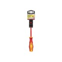 Destornillador Plano Aislado Certificado VDE 1.000 V. Medida 0,6x Diámetro 3,0 x 100 mm. Destornillador Seguridad Electricista