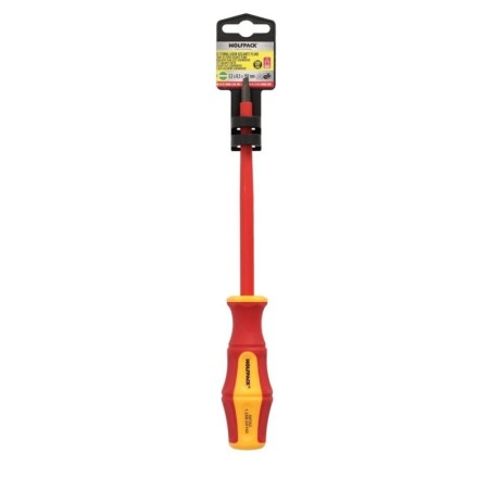 Destornillador Plano Aislado Certificado VDE 1.000 V. Medida 1,2 x Diámetro 6,5 x 150 mm. Destornillador Seguridad Electricista