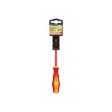 Destornillador Plano Aislado Certificado VDE 1.000 V. Medida 0.5 x Diámetro 3.0 x 100 mm. Destornillador Seguridad Electricista