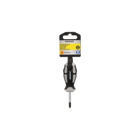 Destornillador Phillips Acero S2 Mango TPR Bimaterial. Medida PH 1 x Diámetro 5,0 x 38 mm. DIN5262.