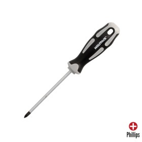 Destornillador Phillips Acero S2 Mango TPR Bimaterial. Medida PH 1 x Diámetro 5,0 x 100 mm. DIN5262.