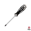 Destornillador Phillips Acero S2 Mango TPR Bimaterial. Medida PH 2 x Diámetro 6,0 x 100 mm. DIN5262.
