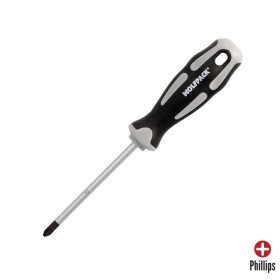 Destornillador Phillips Acero S2 Mango TPR Bimaterial. Medida PH 2 x Diámetro 6,0 x 100 mm. DIN5262.