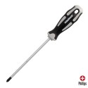 Destornillador Phillips Acero S2 Mango TPR Bimaterial. Medida PH 2 x Diámetro 6,0 x 150 mm. DIN5262.