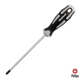 Destornillador Phillips Acero S2 Mango TPR Bimaterial. Medida PH 2 x Diámetro 6,0 x 150 mm. DIN5262.