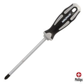 Destornillador Phillips Acero S2 Mango TPR Bimaterial. Medida PH 3 x Diámetro 8,0 x 150 mm. DIN5262.