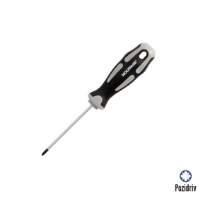 Destornillador Pozidriv Acero S2 Mango TPR Bimaterial. Medida pza. 0 x Diámetro 3,0 x 75 mm. DIN5262.